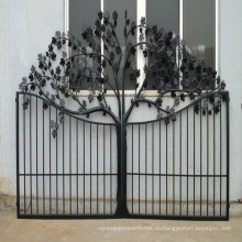 Горячие продажи высокого качества в европейском стиле на заказ украшения двора покрытие кованые ворота